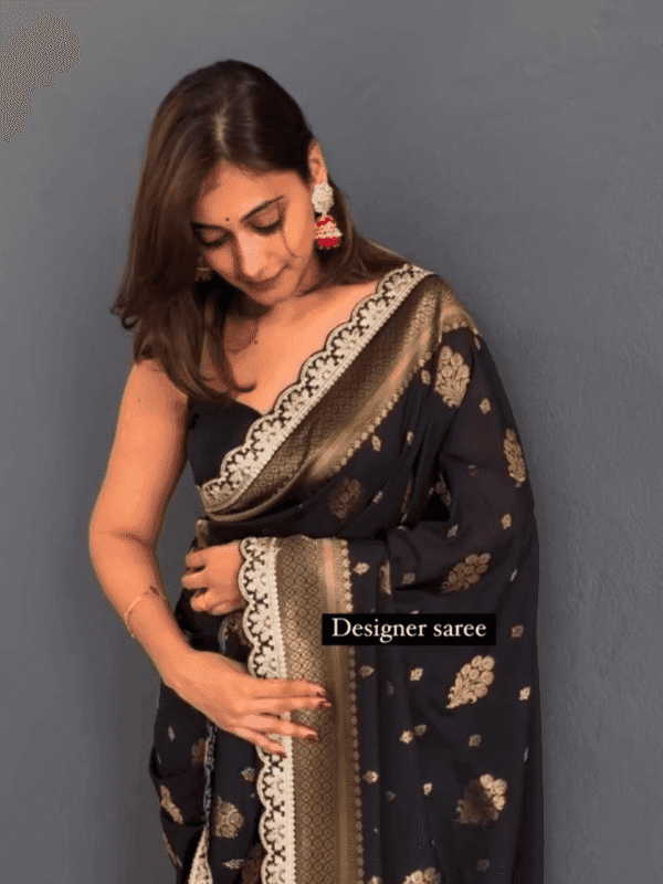 Graceful Kota Silk Saree with Jacquard, Coding & Sequence Lace Work