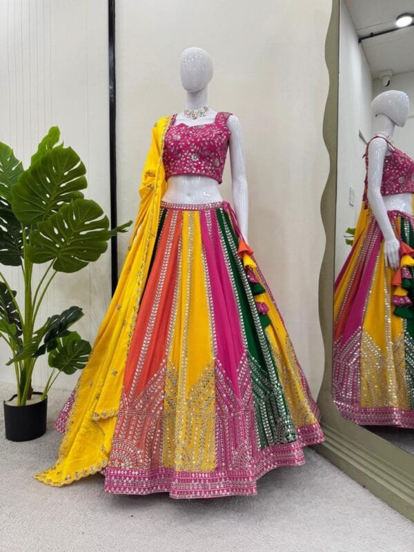 Grace any occasion with this Chinon Silk Lehenga