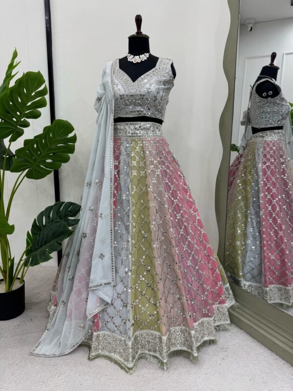 Premium Lehenga Set with Sequence Work & Fancy Lace Dupatta